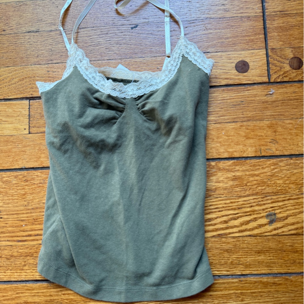 VINTAGE Hollister cotton lace tank Cami Tank Top Strappy New rare Y2K
